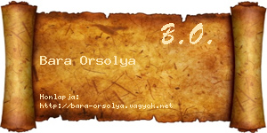 Bara Orsolya névjegykártya