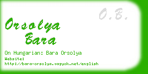 orsolya bara business card